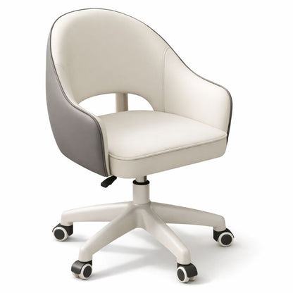 Compact Ergonomic Office Chair - PU Leather and Swivel Base