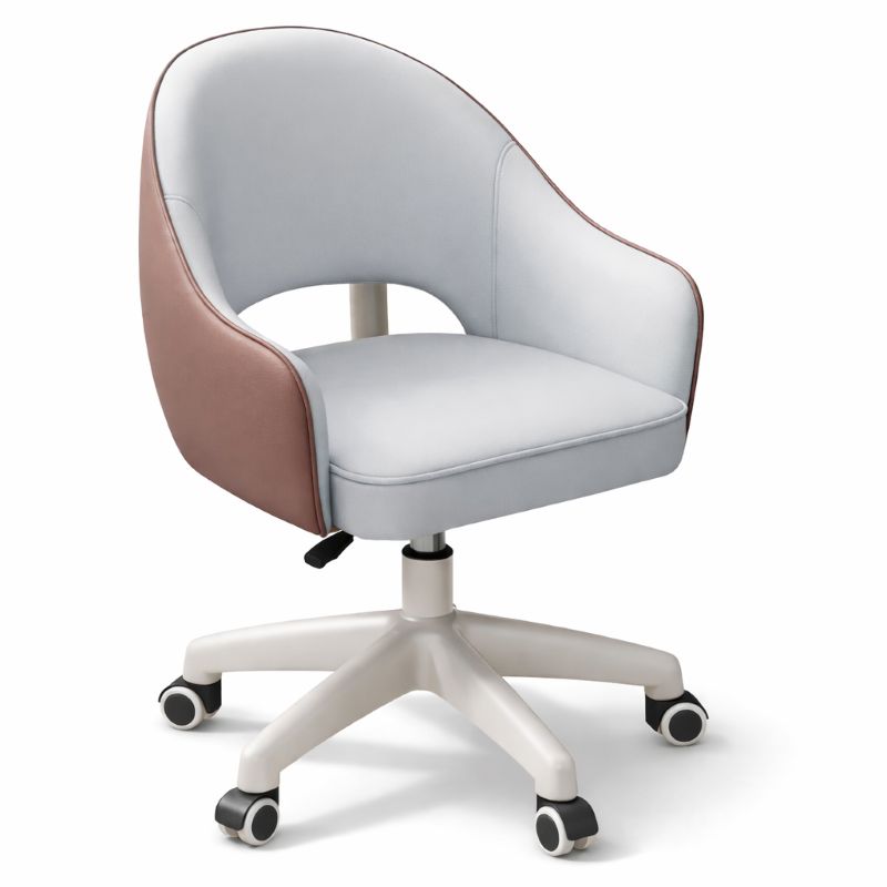 Compact Ergonomic Office Chair - PU Leather and Swivel Base