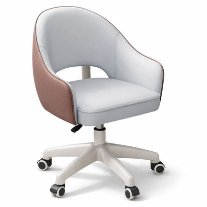 Compact Ergonomic Office Chair - PU Leather and Swivel Base