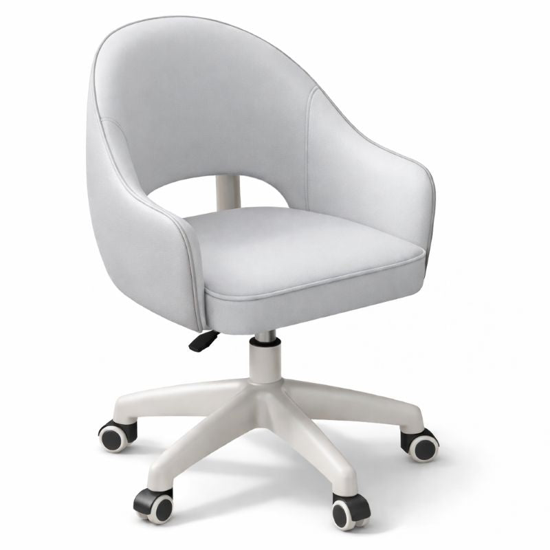 Compact Ergonomic Office Chair - PU Leather and Swivel Base