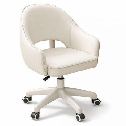 Compact Ergonomic Office Chair - PU Leather and Swivel Base