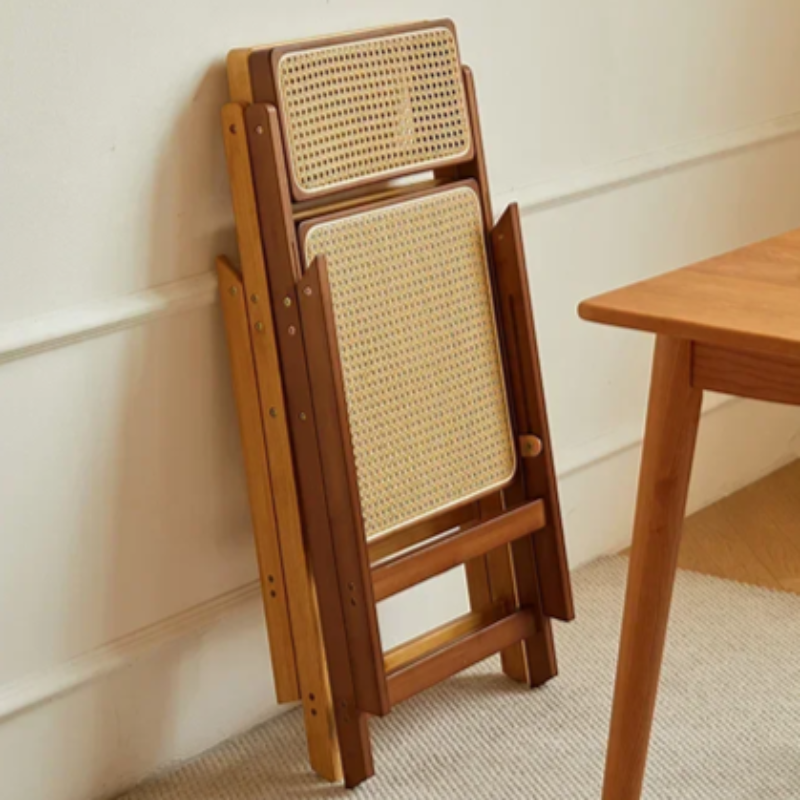 Foldable Rattan Dining Chair-Perfect for easy storage and small spaces