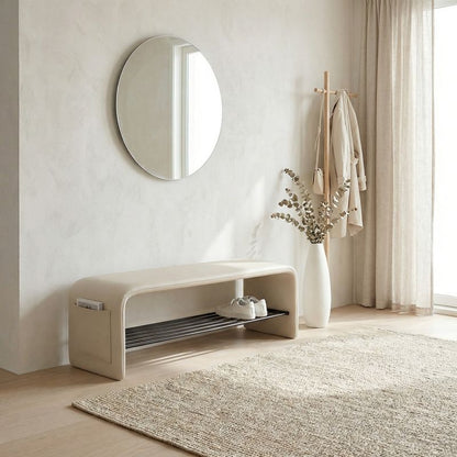 Nordic Minimalist Shoe Bench – Luxury Entryway Seating
